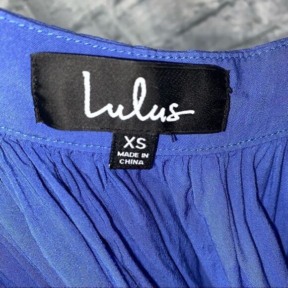 Lulus plunging scoopneck halter maxi wrap dress with tie and open back slit XS - Picture 6 of 8